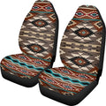ELEQIN Front Car Seat Covers 2pcs, Brown Aztec Tribal Automotive Seat Covers Car Accessories Universal Size Fit for Most Cars,SUVs&Trucks&Vans