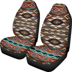 ELEQIN Front Car Seat Covers 2pcs, Brown Aztec Tribal Automotive Seat Covers Car Accessories Universal Size Fit for Most Cars,SUVs&Trucks&Vans