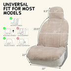 Aegis Cover Premium Australian Merino Sheepskin Car Seat Cover, Easy-Install Summer & Winter Universal Fit for SUV Truck Sedan Most Vehicles (FS-Sand)
