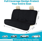 Back Seat Cover Waterpoof Rear Bench Towel Seat Cover for Gym Swimming Surfing Running, Non-Slip Rear Seat Protector Ufor Universal Anti-Slip Car Truck SUV Seat (Bench Black)
