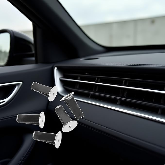 20 Pcs Black Metal Round Head Car Air Vent Clips Auto Freshener Clips Cars Air Conditioner Car Outlet Perfume Clips Air Fresheners Interior Accessories