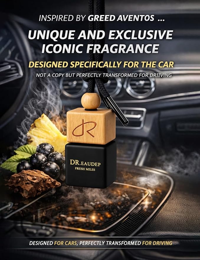 Greed Car Air Freshener — Aventos-Inspired Luxury Scent Diffuser for Cars, Long-Lasting Odor Eliminator with Premium Essential Oils, Unisex Car Perfume, Portable Hanging Diffuser Gift by DR. EauDeP