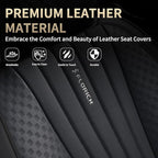 FLORICH Car Seat Covers, Black Leather Car Seat Covers Front Seats, Premium Leatherette Car Seat Cushion for Cars, Automotive Seat Protectors Universal Fit for Most Sedans Cars SUV Trucks