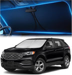 Windshield Sunshade for Ford Edge 2015-2024 – Upgraded Double-Layer Design, Mirror Cut-Out, Blocks 99% UV Rays, Thick & Durable, Easy-Fold Ford Edge Windshield Sun Shade