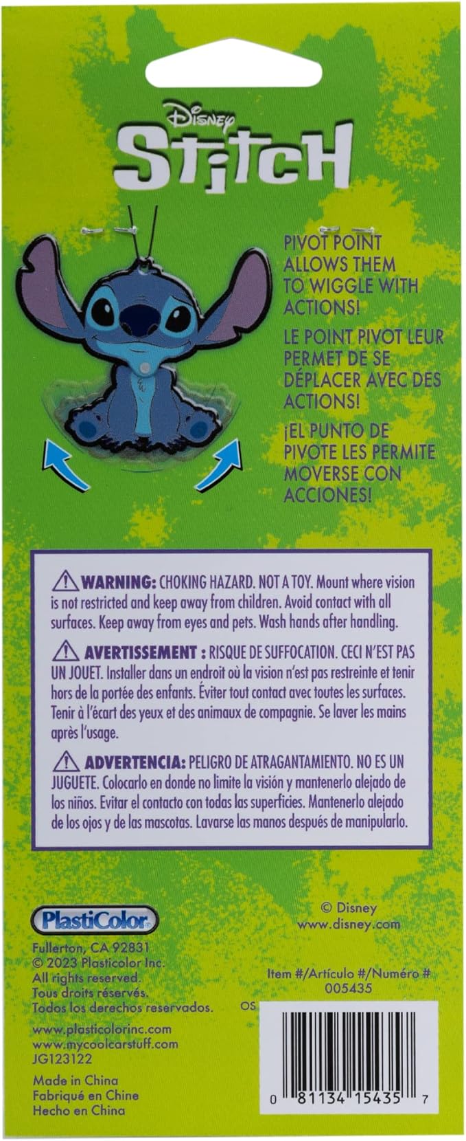 Plasticolor 005435R01 Stitch Wiggler Air Freshener