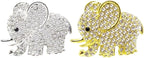 Honbay 2PCS Rhinestone Elephant Car Air Vent Clips - Car Air Freshener - Gold and Silver