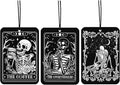 Halloween Gothic Car Accessories Skull Car Air Freshener Hanging 3Pcs Gothic Cars Decor, Skull Overthinker Halloween Decoration for Cars Rear View Mirror Funny Whimsy Gifts for Women Girls(Lavender)