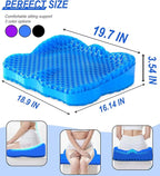 Thicken 19.7in Seat Cushion, Gel Seat Cushion for Long Sitting–Office Chair, Wheelchair, Car Cushion, Large Cooling Pad for Back Pain, Sciatica, Tailbone Pain Relief