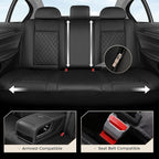 Coverado Car Seat Covers Full Set, Automotive Leather Seat Covers for Car，Universal Fit Front Back Seat Cover, Non-Slip Waterproof Breathable Car Seat Protector