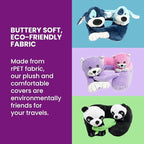 Cabeau Airplane Travel Pillow for Kids – Evolution Kids – Neck Support for Sleeping on Airplanes, Trains, and Cars – Cute, Cozy, and Cuddly Animal Pal for On-The-Go Journeys (Puppies)