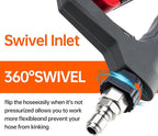 Pressure Washer Gun with Swivel, with Replacement Wand Extension, with M22 14mm & 15mm Fitting, 3/8" Quick Connect Plug, 5 Nozzle Tips with Nozzle Holder, 5000PSI, 41 Inch, Stainless Steel