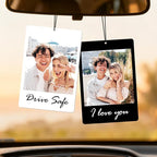 HINFKA Custom Air Fresheners with Picture, Personalized Double Sided Photo Air Freshener, Customized Gifts for Men Women Pet Lovers (Instant photo–style design)