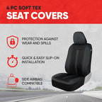 Motor Trend (2) Car Seat Covers for Front Seats with (2) Trimmable Car Floor Mats – Universal Fit Auto Accessories for Cars, Trucks, SUVs, Vans – Interior Protection and Vehicle Interior Shield Combo