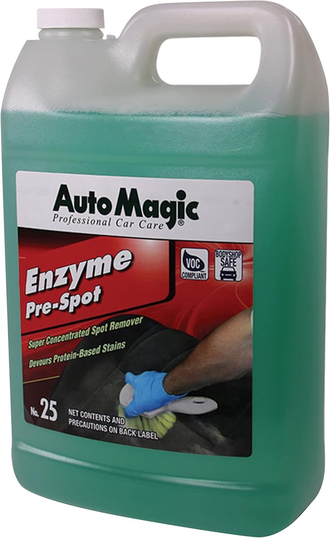 Auto Magic Enzyme Pre-Spot Concentrate - Spot Cleaner for Carpets, Upholstery & Fabric - 128 Fl Oz