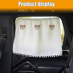 Car Side Window Sun Shade Privacy Curtain for Baby - Blackout UV Protection Car Window Shades with Suction Cup for Back Seat - Cute Auto Camping Windows Screen Shades (Three Bears)