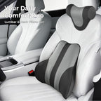 Coverado Car Headrest Pillow, Ergonomic Memory Foam Car Neck Pillow for Driving Seat with Adjustable Strap, Soft PU Leather Breathable Removable Cover Neck Support for Neck Pain Relief