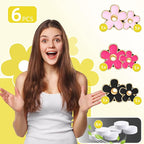 NBTEPEM 6 PCS Daisy Flower Air Vent Clip Car Decoration Accessories Air Conditioning Outlet Clip Car Air Freshener Clip Charm Car Interior Decor(3 cm, 3.3 cm, Pink, Red, Black)
