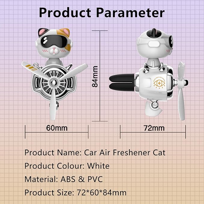 Cat Car Air Fresheners Pilot Car Diffuser Cute Car Perfume Funny Car Fragrance