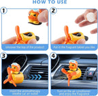 Car Air Freshener Cute Cartoon Yellow Duck Pilot Car Diffuser Rotating Propeller Automotive Air Outlet Fan Creative Car Perfume Decoration Cool Car Accessories Comes with 4 Fragrant Tablets