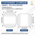 EcoNour 2 Piece Sunshade for Car Windshield, Durable 240T Polyester Car Windshield Shade Blocks UV Rays, Sun Protection for Front Window, Small 29x24, Fits Coupe, Hatchback, Small Sedan, Sports Model