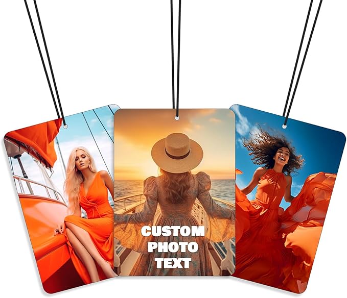 Personalized Air Freshener For Car Custom Air Freshener for Car with Text/Photo (Vertical square1)