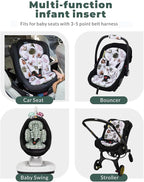Newborn Car Seat Insert, Head and Body Support, Reversible Infant Insert Compatible with Baby Carseat, Stroller, Mamaroo Swing, Rocker, Bassinet, Bouncer. Baby Car Seat Cushion - Rabbit