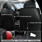 AOMSAZTO Car Seat Covers,2 Front Seats Custom Fit for Honda CR-V 2015-2025 2026,Leather Car Seat Cover Seat Cushion Protector,Airbag Compatible Waterproof Black&Red