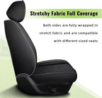 AOMSAZTO Car Seat Covers Fit for Kia Forte 2010-2025 2026 Full Set Premium Seat Covers Waterproof Leather Automotive Seat Cushion Protector Compatible with Airbag(5 Seats,Black)