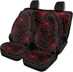 KEIAHUAN Red Spider Web Halloween Car Seat Covers Front and Rear Bench Seat Cushion Cover Universal Fits for Car, SUV, Sedan, Truck