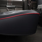 Huidasource Tacoma Back Row Seat Covers, Split Rear Bench Leather Seat Cover Fit for 3rd Gen Toyota Tacoma 2016-2023 Double & Crew Cab SR SR5 Limited TRD Sport/Pro/Off Road (Back Row/Black&Red)