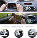 Car Air Fresheners Cute Cartoon White Puppy Pilot Car Diffuser Rotating Propeller Automotive Air Outlet Fan Creative Car Perfume Decoration Funny Car Interior Accessories