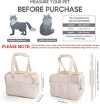 Dog Purse Carrier for Small Dogs & Puppies Up 10 Lbs, Soft Cotton Tote Pet Shoulder Bag with Pockets, Foldable & Washable Breathable Puppy Carrier for Yorkie, Chihuahua & Cats - Beige