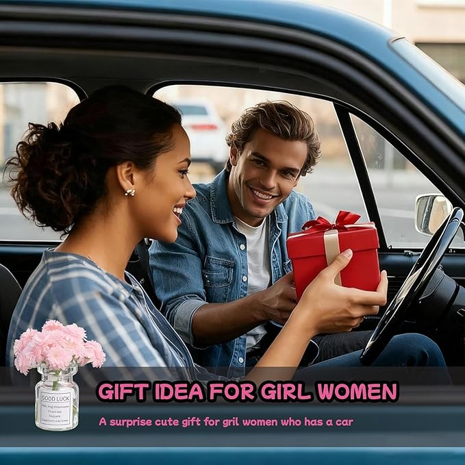 3 Packs Girl Girly Car Accessories for Women, Cute Car Decor Dashboard Decorations, Cute Flower Air Freshener Vent Clips, Auto Interior Dash Ornament Accessories