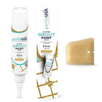 PentaUSA Tile Grout - Glitter Grout Tube, 6 Fl Oz Glitter Fast Drying Grout Paint, Shiny Grout Repair Kit - Renew Grout Lines in Bathroom, Kitchen, Countertops (180 ml, 6 Fl Oz) (Gold)