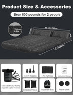 Umbrauto SUV Air Mattress for Car Camping, Leakproof & Quick Inflation Sleeping Airbed with Electric Pump, Fits Most Compact, Mid-Size & Full-Size SUV Trunks for Road Trip Travel