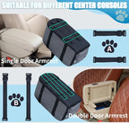 Pet Car Center Console Elevated Armrest Car Seat for Small Puppy, Dogs & Cats (Up to 10 lbs) – Dark Gray Washable Plush Carrier with Safety Leash, Fits Front Vehicle Console Space (Grey)