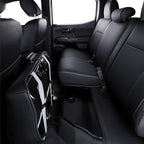 Fit Tacoma Car Seat Covers for Toyota Tacoma 2016-2023 - Upgraded Premium Waterproof & Breathable Leather, Airbag Compatible, All-Weather Seat Cushion Protector (Full Set, Black)