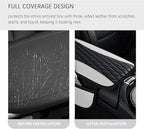 Patchwork Leather Center Console Covers for Cars,Upgraded Arm Rest Cover for Car with Side Storage Pocket for Car Seat Organizer,Middle Console Cover Stylish Car Decoration (Gray)