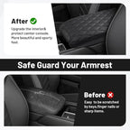 Autorder Center Console Cover for Nissan Pathfinder 2022-2025 2026 Accessories Armrest Cushion Cover Nappa Leather Middle Console Covers Pathfinder Console Cushion Pad Anti-Scratch
