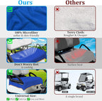 Golf Cart Seat Covers, Breathable Golf Cart Seat Towel Blanket, Keeps Seats Dry & Comfortable in All Weather, Universal 51"x30" for EZGO, Yamaha, Club Car and More 2/4-seats Cart, Blue