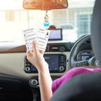 100 Sets Car Diffuser Bottles Empty Bulk Hanging Car Air Freshener Diffuser Bottles Glass Perfume Holder with Instruction Cards for Essential Oil Wedding Bridal Birthday Gifts (Square)