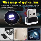 Augeny 4 PCS USB LED Car Interior Atmosphere Lamp, Plug-in USB Decor Night Light, Portable Auto Ambient Lighting Kit, Universal Vehicle Interior Accessories for Most Cars (White)