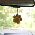 Arotags Dog Wooden Car Air Freshener - Long Lasting Beach Bum Scent Diffuses for 365+ Days - Includes Paw Print Hanging Mirror Diffuser and Fragrance Oil - 100% American Made