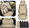 Car Seat Covers for KIA Sedona 2003-2021, Premium Nappa Leather Car Seat Cover, Stylish Sport Seat Covers， Automobile Seat Cover Sets.(Luxury 5 Seats/Beige)