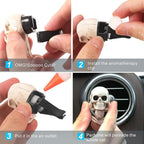Skull Decor Car Air Freshener Vent Clip Goth Truck Interior Accessories for Men Women Teens Stuff for Jeep Horror Skeleton Auto Scents Halloween Dashboard Decorations Easter gifts for Adults Boys Kids