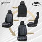 FLORICH Leather Seat Covers for Cars, Car Seat Cover Full Set Luxury Faux Leather Waterproof Seat Cover Full Coverage Seat Protector Universal Fit for Most Cars SUV Trucks, Black&Blue Line