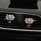 Bling Rhinestone Elephants Head Car Air Vent Clip Dashboard Outlet Clip Air Freshener Vent Clips Decorative Cute Car Decor