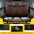 LINGVIDO Front Car Seat Covers, Faux Nappa Leather, Airbag Compatible and Waterproof Protectors for Sedans SUVs, Breathable Anti-Slip Interior for Commuters and Rideshare, Brown