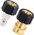 Pressure Washer Adapter Set, M22 14mm to 3/8 inch Quick Connect and Disconnect Fitting, 4500PSI Pressure Washer Hose/Gun Thread Kit