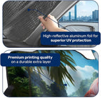 GENANY Flamingo Couple Windshield Sun Shade for Car SUV Truck (55x30 Inches), Sun Shade Windshield, Shades for Front Windows, Spring Car Decor, Xmas Auto Gift